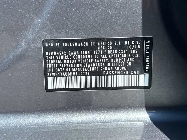 Used 2017 Platinum Gray Metallic Volkswagen S image 17