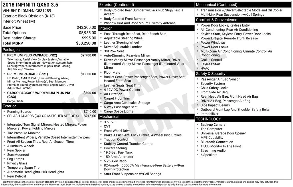 Used 2018 Black INFINITI Base image 2