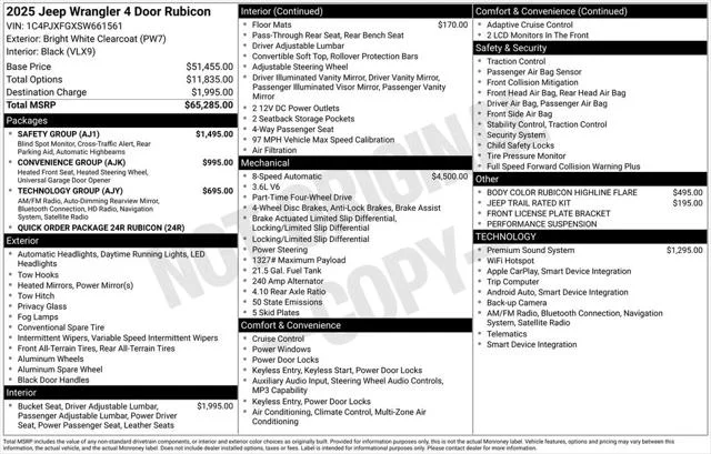 New 2025 Bright White Clear-Coat Exterior Paint Jeep Rubicon image 6