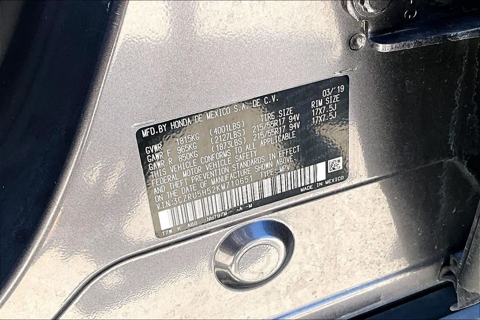 Used 2019 Modern Steel Metallic Honda EX image 31