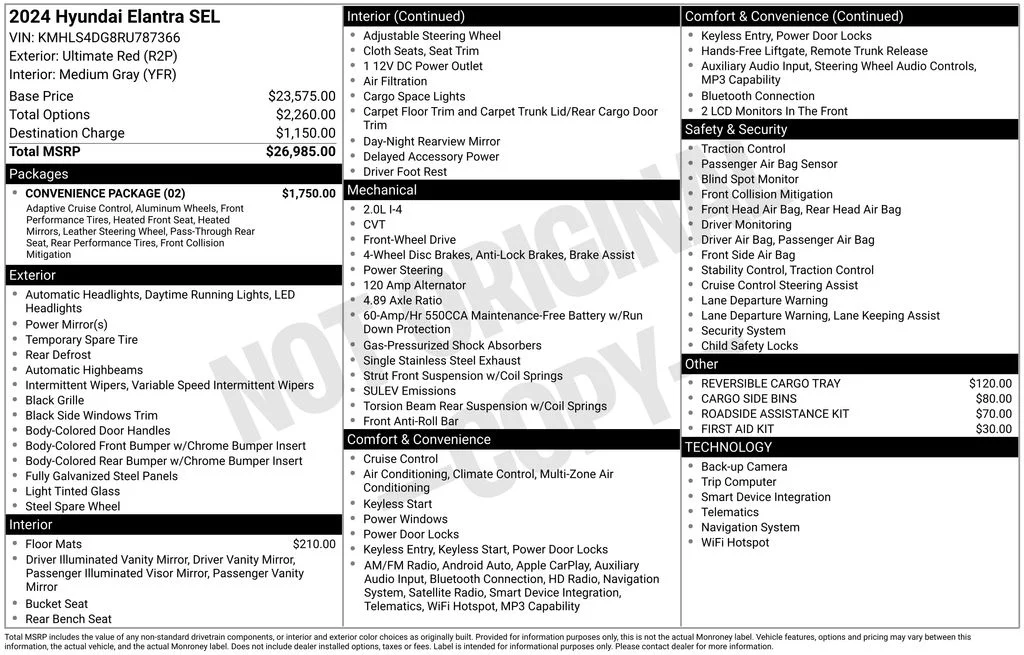 Used 2024 Ultimate Red Hyundai SEL image 52