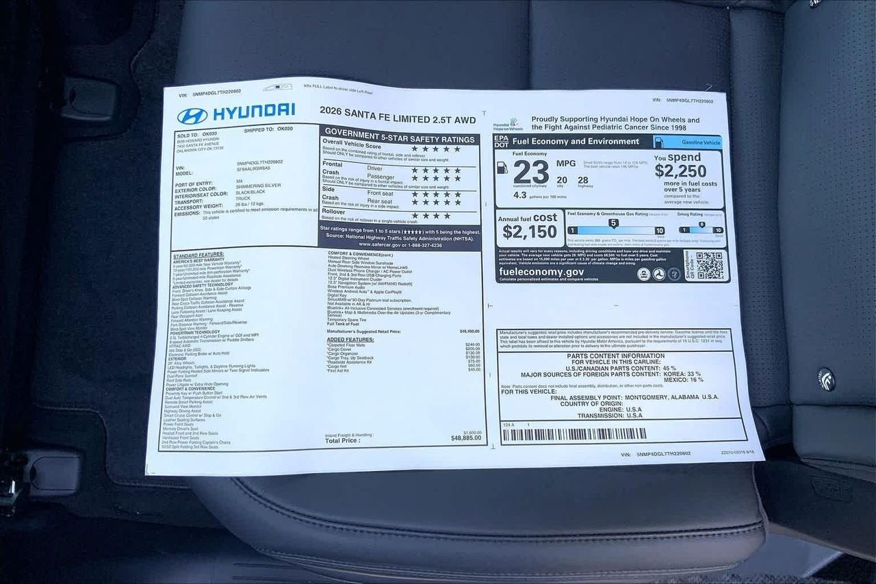 New 2026 Shimmering Silver Hyundai Limited AWD image 18