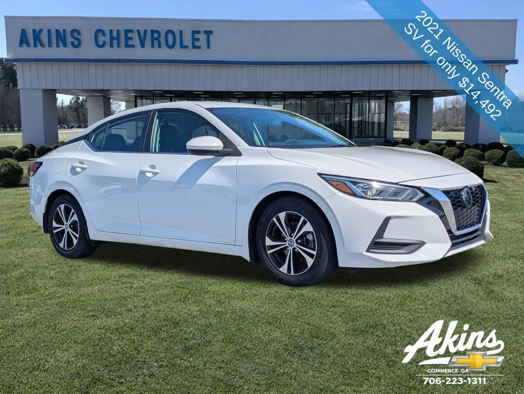 Used 2021 Nissan Sentra SV with VIN 3N1AB8CV0MY232293 for sale in Commerce, GA
