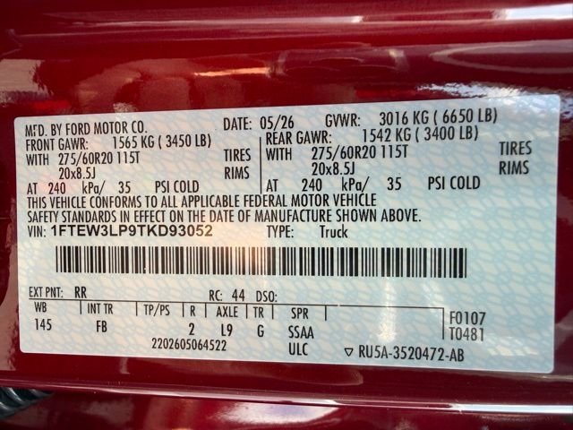 New 2026 Ruby Red Metallic Tinted Clearcoat Ford XLT image 44
