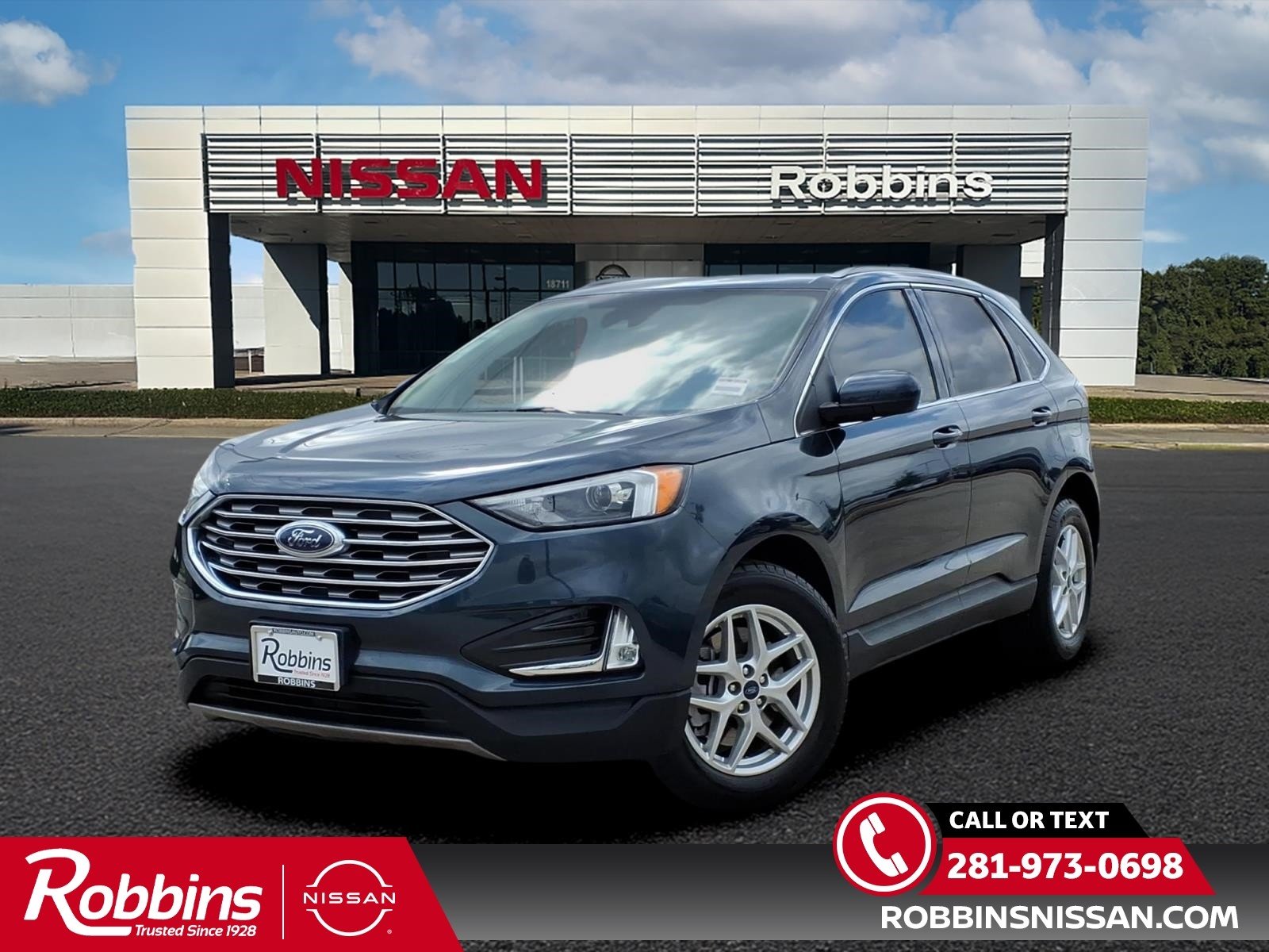 Stone Blue Metallic 2022 Ford Edge SEL AWD SUV / Crossover All-Wheel Drive Automatic