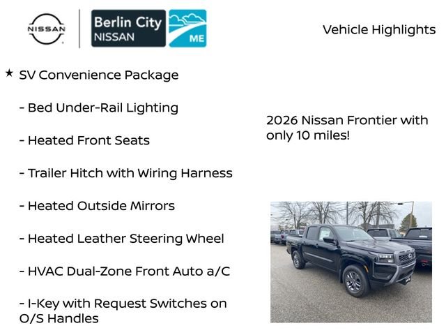 New 2026 Super Black Nissan Crew Cab SV image 7