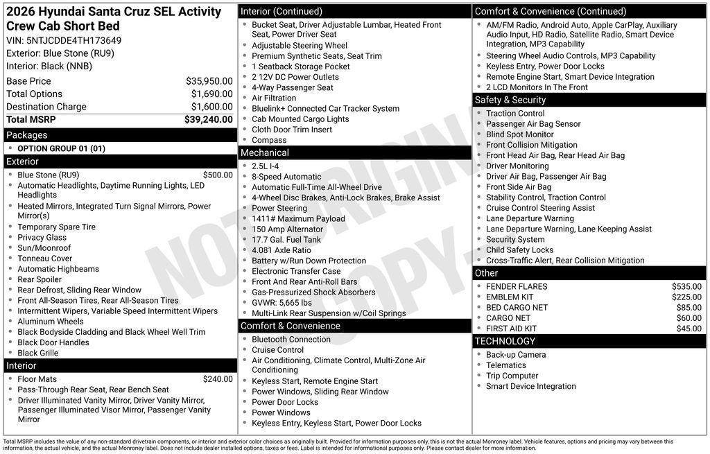 New 2026 Blue Hyundai SEL Activity AWD image 17