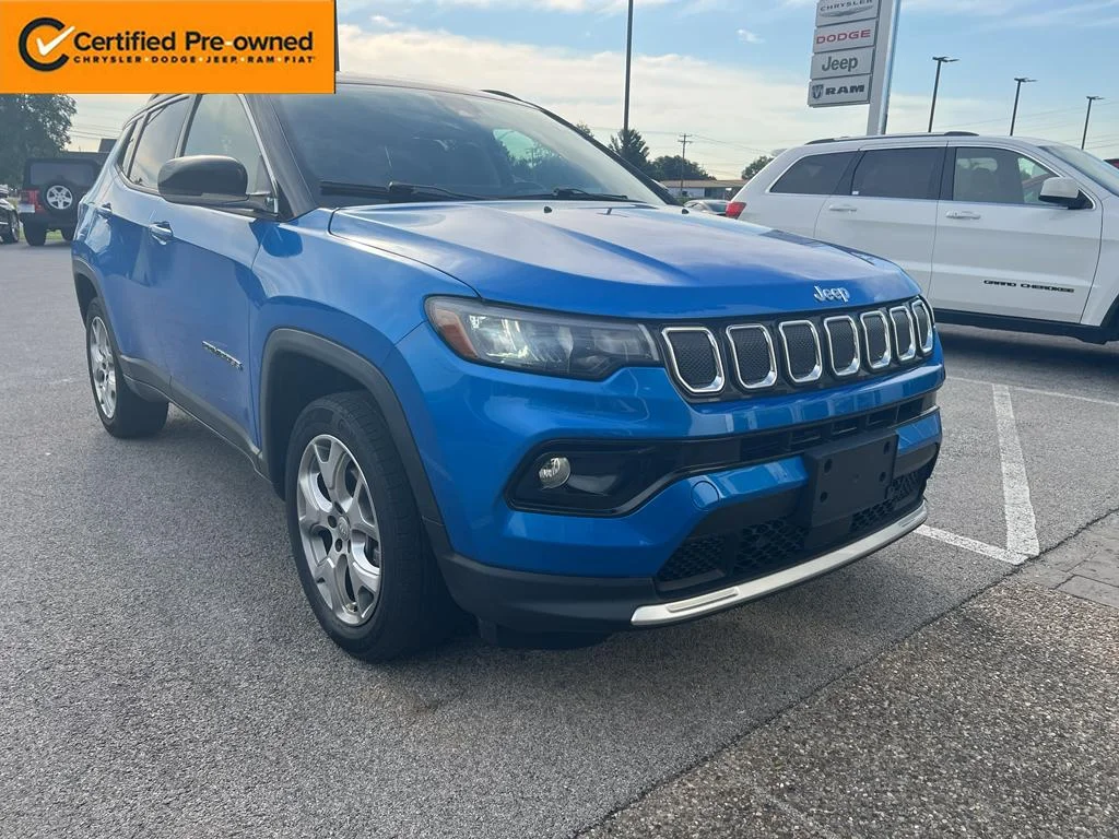 Used 2022 Laser Blue Pearlcoat Jeep Limited image 1