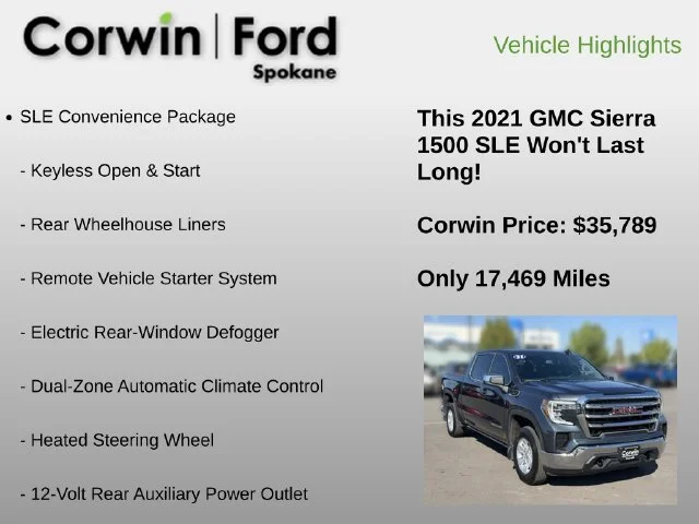 Used 2021 Dark Sky Metallic GMC SLE image 6