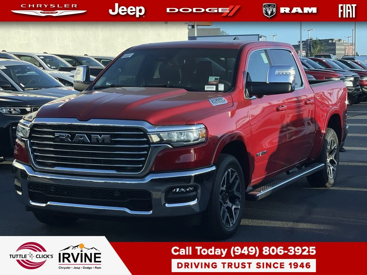 New 2027 Molten Red Pearl-Coat Exterior Paint RAM Laramie image 9