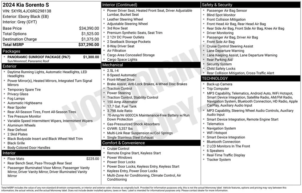 Used 2024 Black Kia S image 2