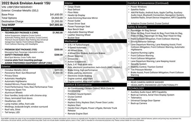 Certified Used 2022 Cinnabar Metallic Buick Avenir image 8