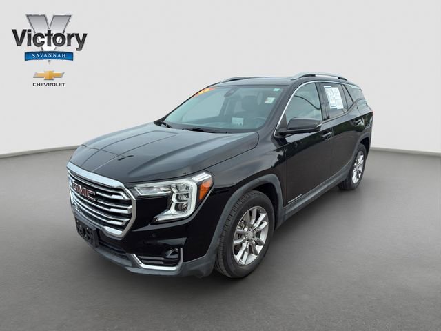 Used 2022 Ebony Twilight Metallic GMC SLT image 3