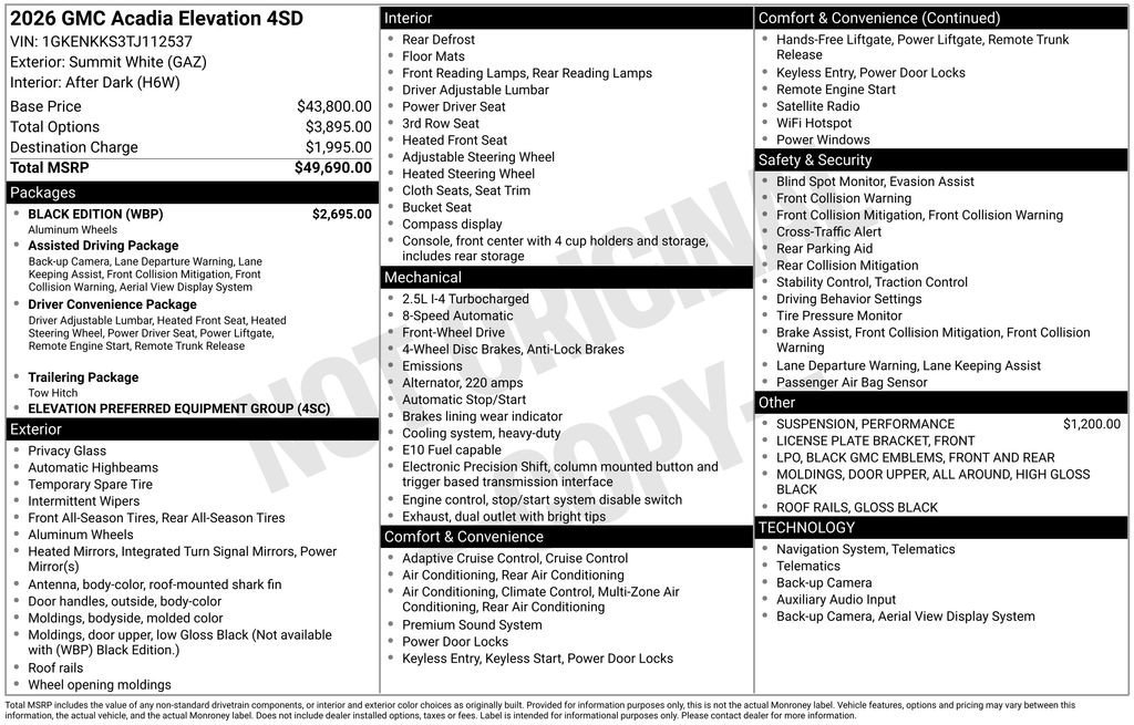 2026 GMC Acadia Elevation - Photo 6