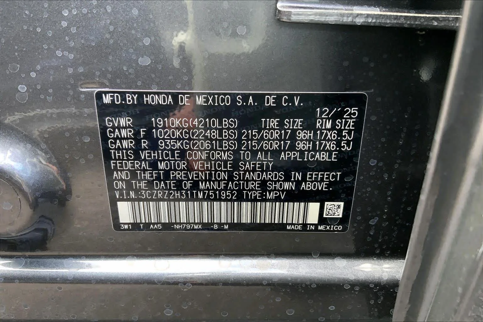 New 2026 Modern Steel Metallic Honda AWD LX image 18