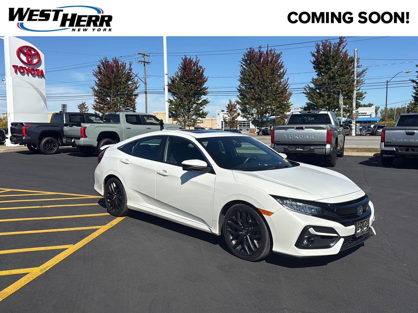 Used 2020 Platinum White Pearl Honda SI image 1
