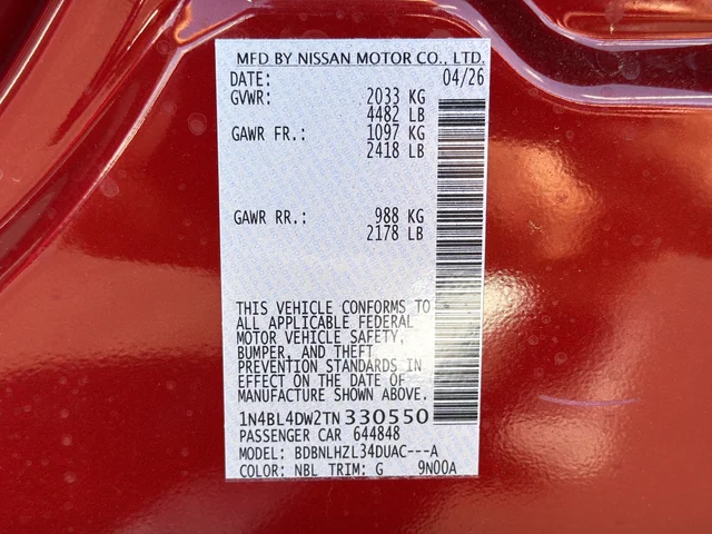 New 2026 Scarlet Ember Tintcoat Nissan 2.5 SV image 30