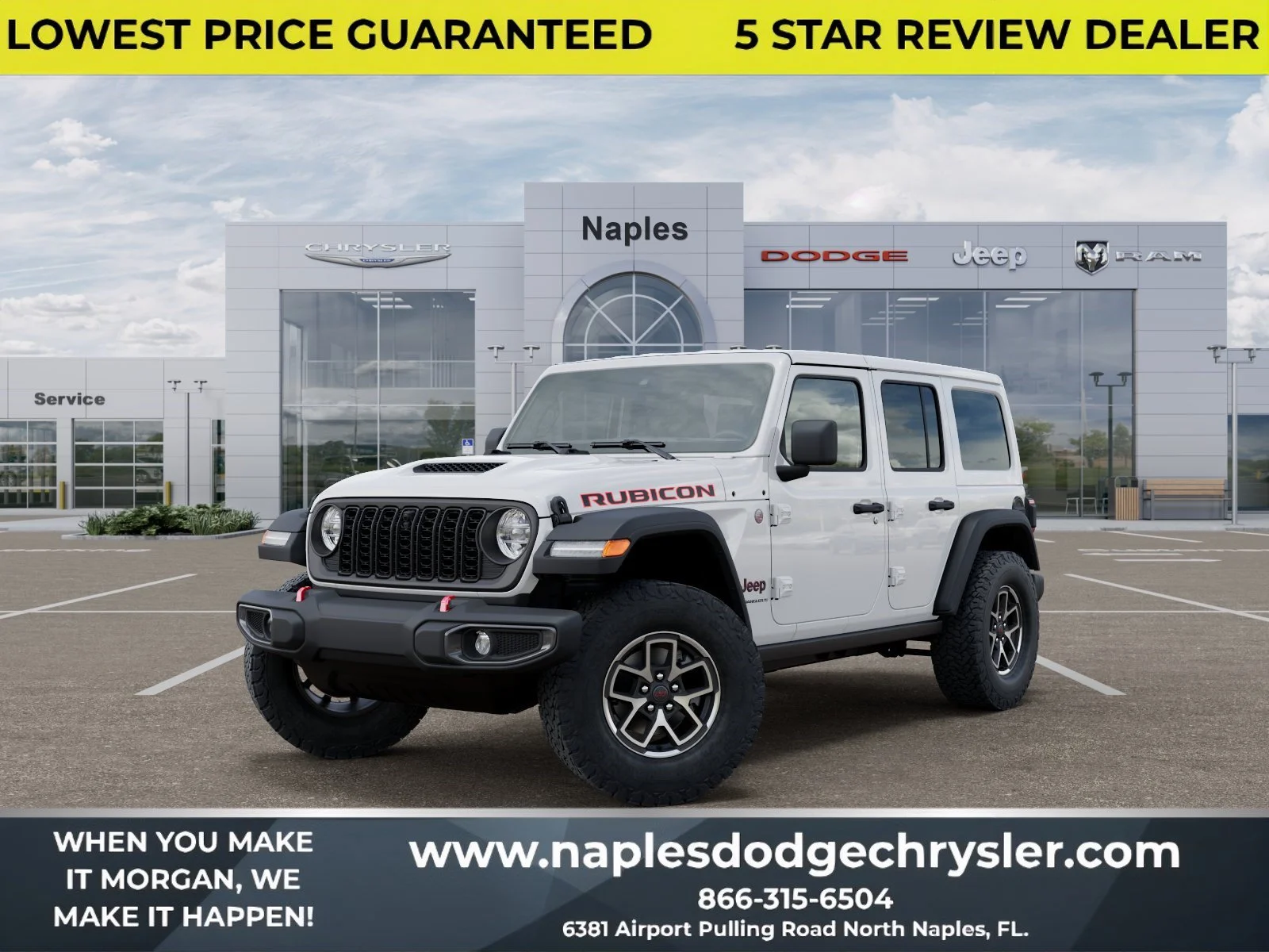 New 2026 Bright White Clear-Coat Exterior Paint Jeep Rubicon image 1