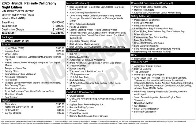 Used 2025 White Hyundai Calligraphy Night Edition image 10