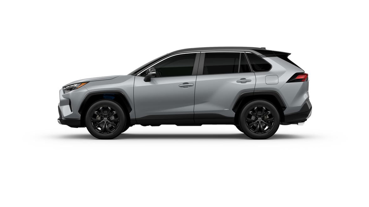 New 2025 Silver Sky Metallic with Midnight Black Metallic roof Toyota Hybrid XSE image 3