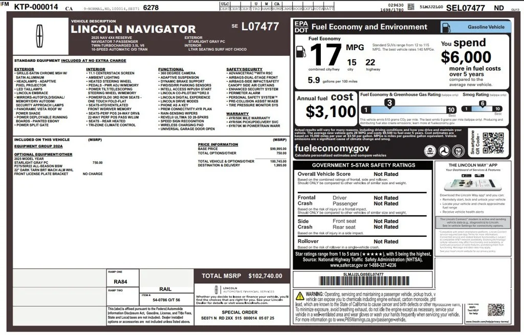 Certified Used 2025 Gray Lincoln Reserve image 2