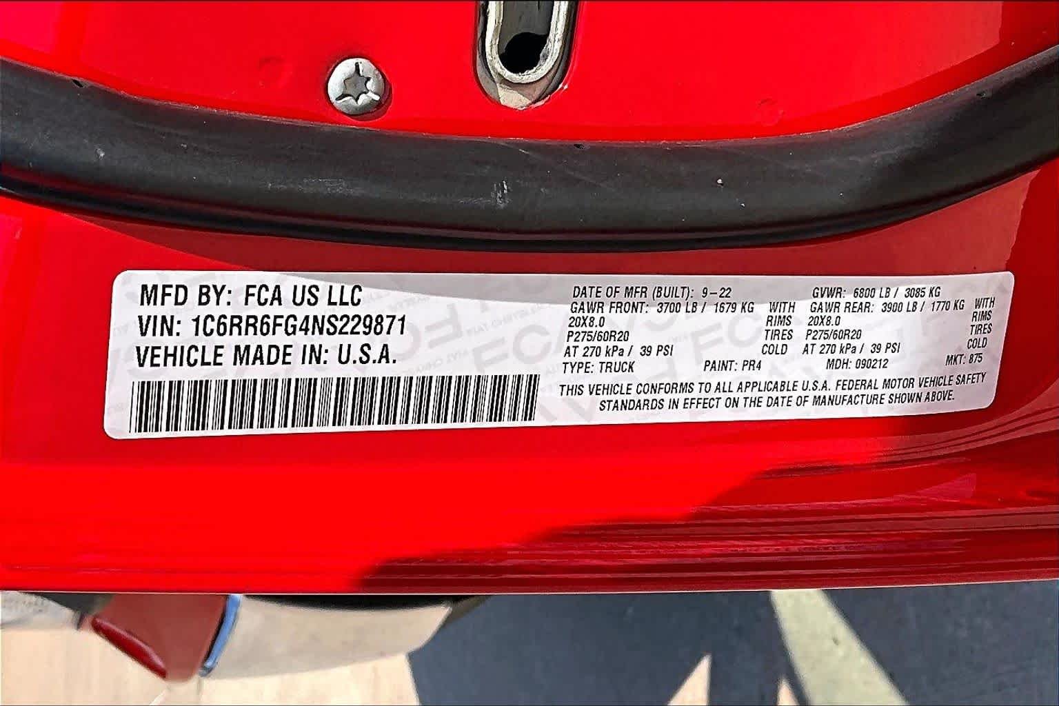 Used 2022 Flame Red Clearcoat Ram Tradesman image 32