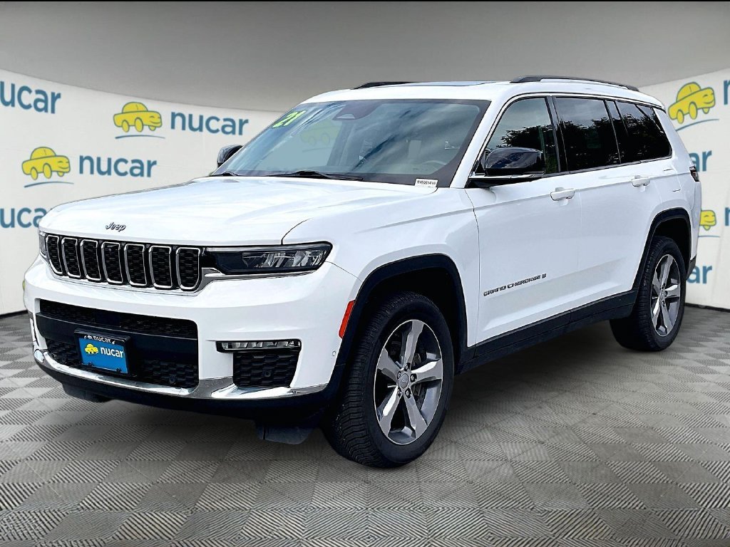 Used 2021 Bright White Clearcoat Jeep Limited image 3