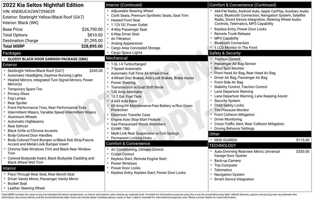 Used 2022 Yellow Kia Nightfall image 9