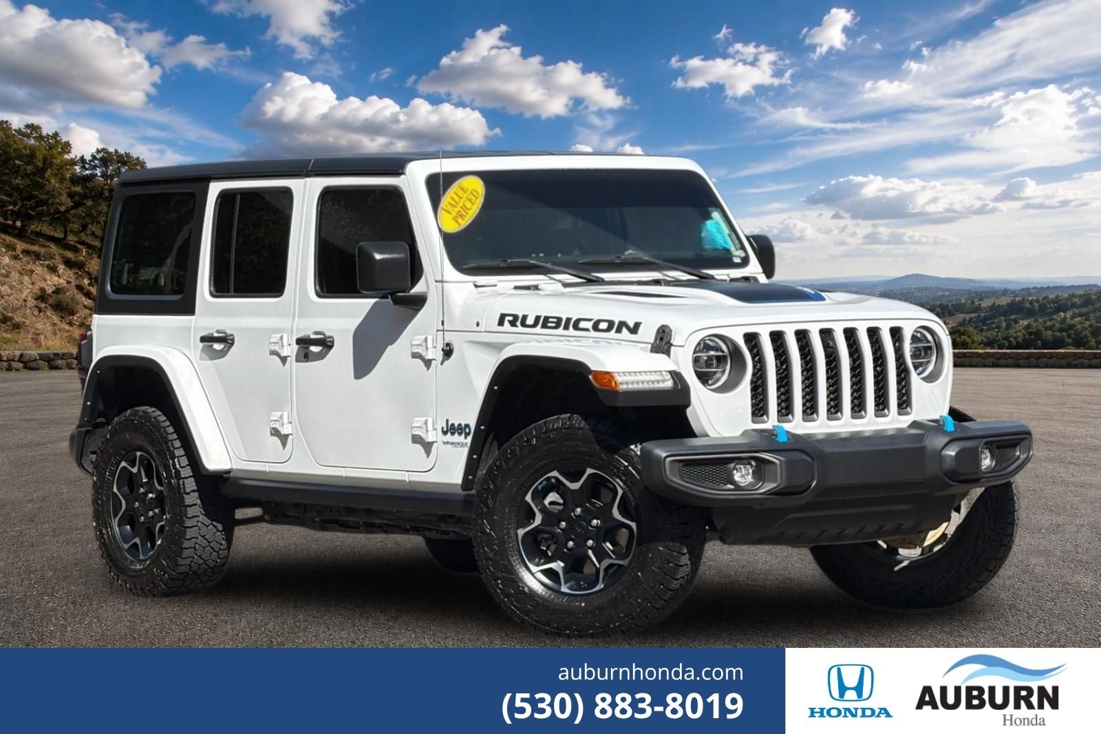 Used 2022 Bright White Clearcoat Jeep Unlimited Rubicon 4xe image 1