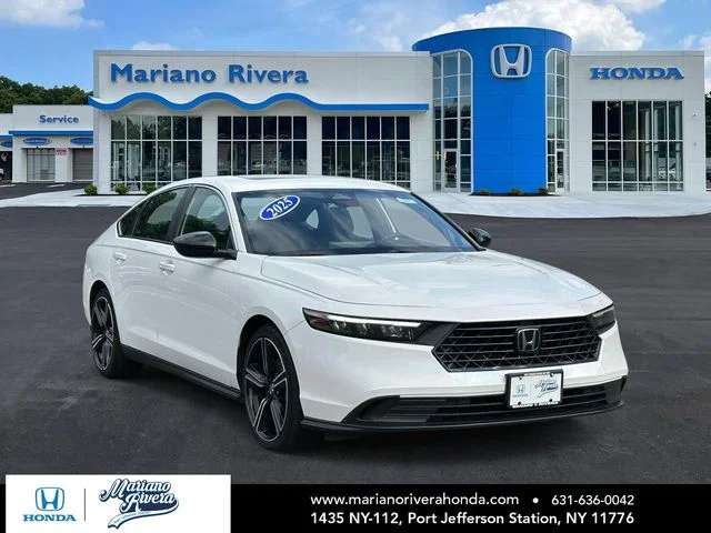 Certified Used 2025 Platinum White Pearl Honda HYBRID SPORT image 1