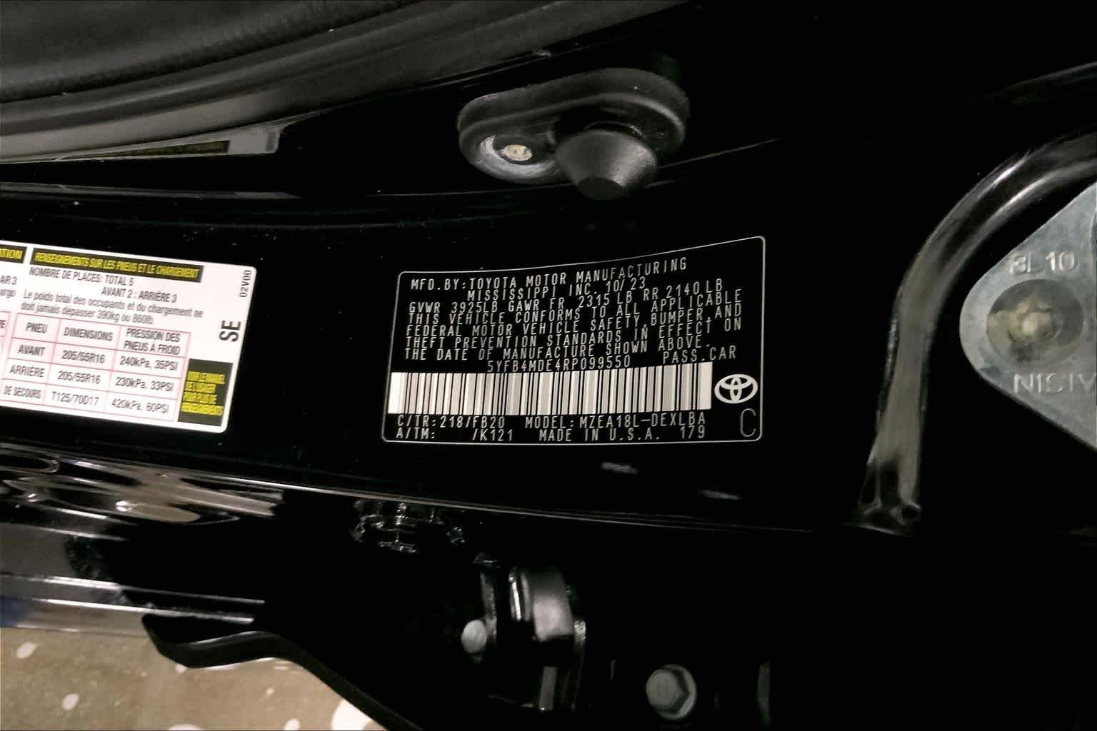 Used 2024 Midnight Black Metallic Toyota LE image 37