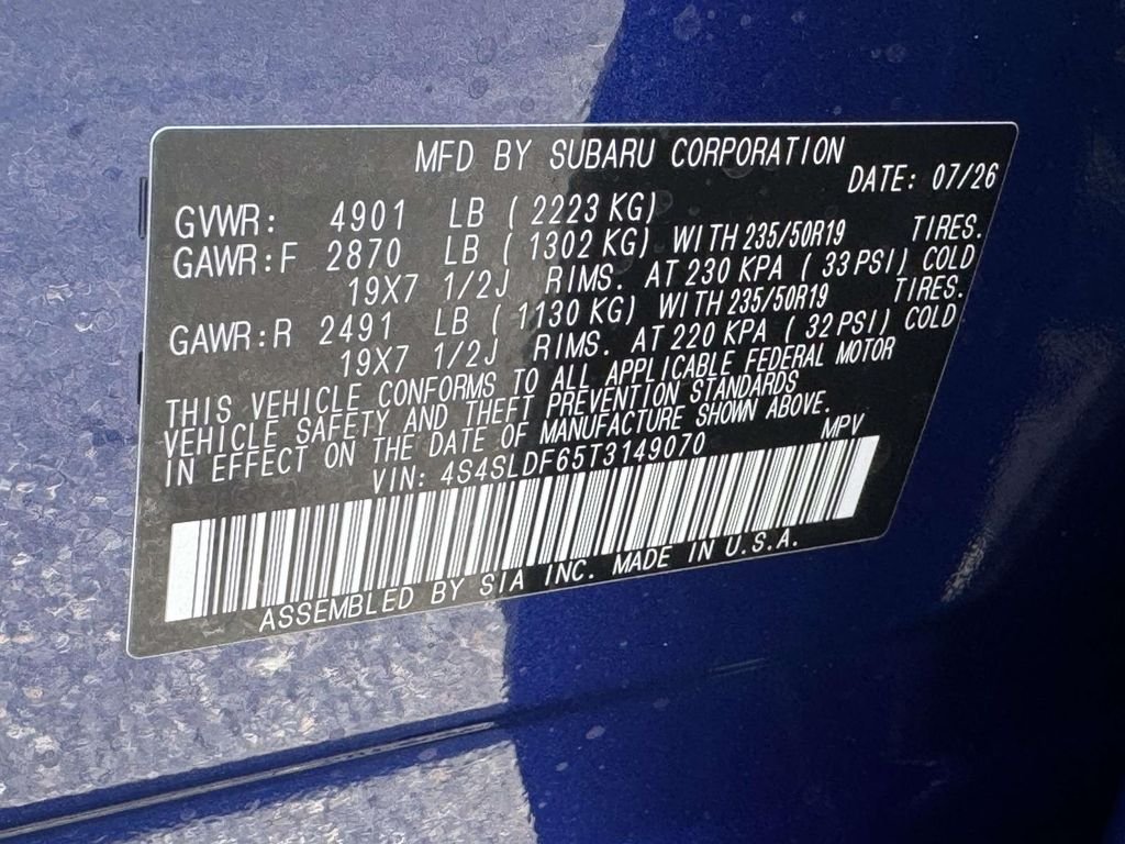New 2026 SAPPHIRE BLUE PEARL Subaru Sport image 25