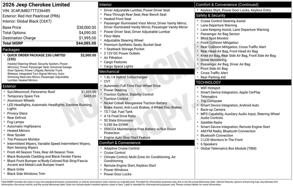 New 2026 Red Hot Pearlcoat Jeep Limited image 6