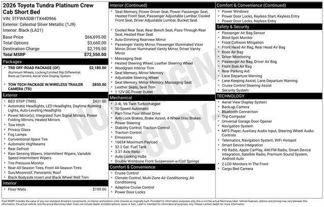 New 2026 Celestial Silver Metallic Toyota  Platinum image 32