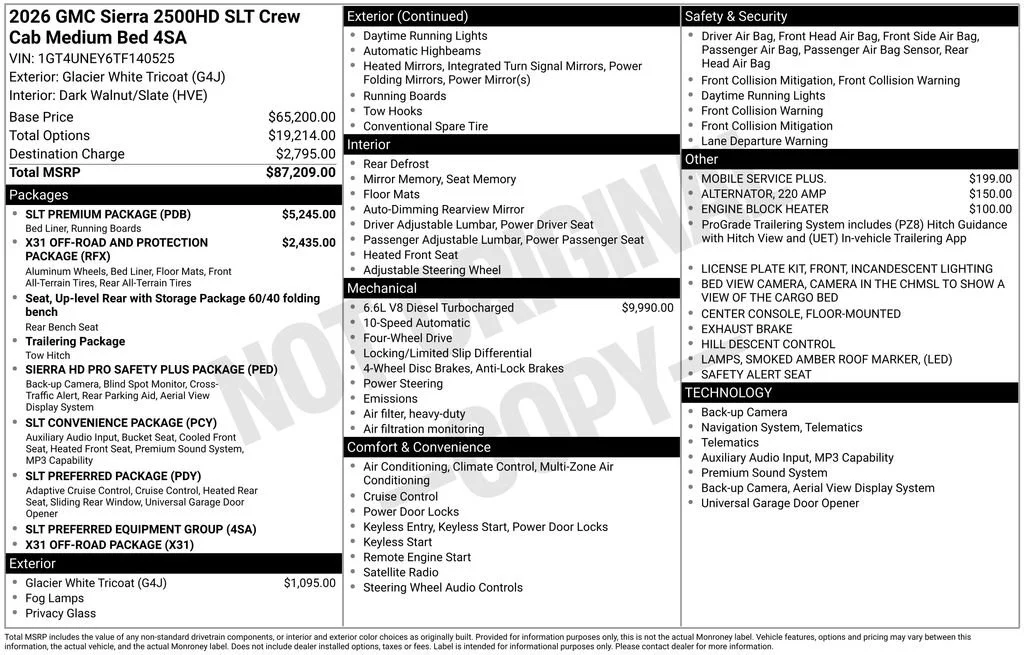 New 2026 Glacier White Tricoat GMC SLT image 24