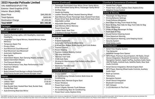 Used 2023 Gray Hyundai Limited image 7