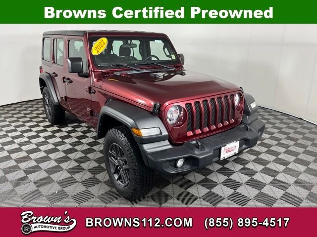 Used 2022 Red Jeep Unlimited Sport image 1