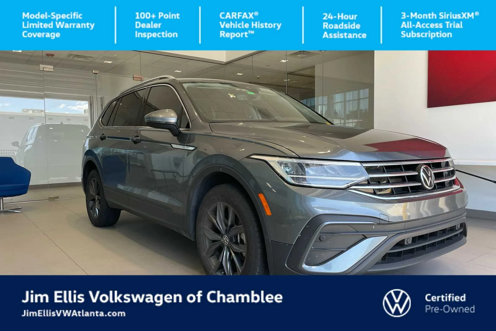 Certified Used 2023 Platinum Gray Metallic Volkswagen SE image 1