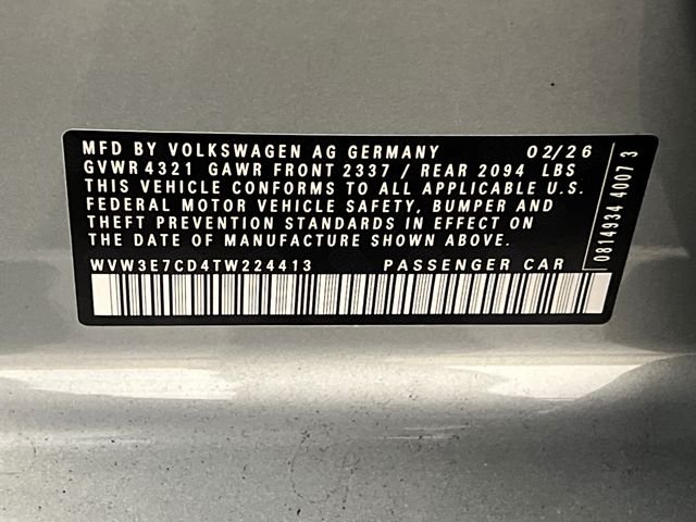New 2026 Silver Volkswagen 2.0T SE image 21