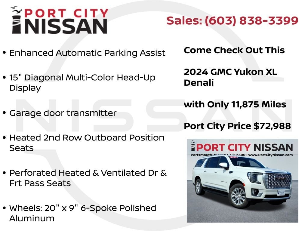 Used 2024 White Frost GMC Denali w/panoramic sunroof image 21