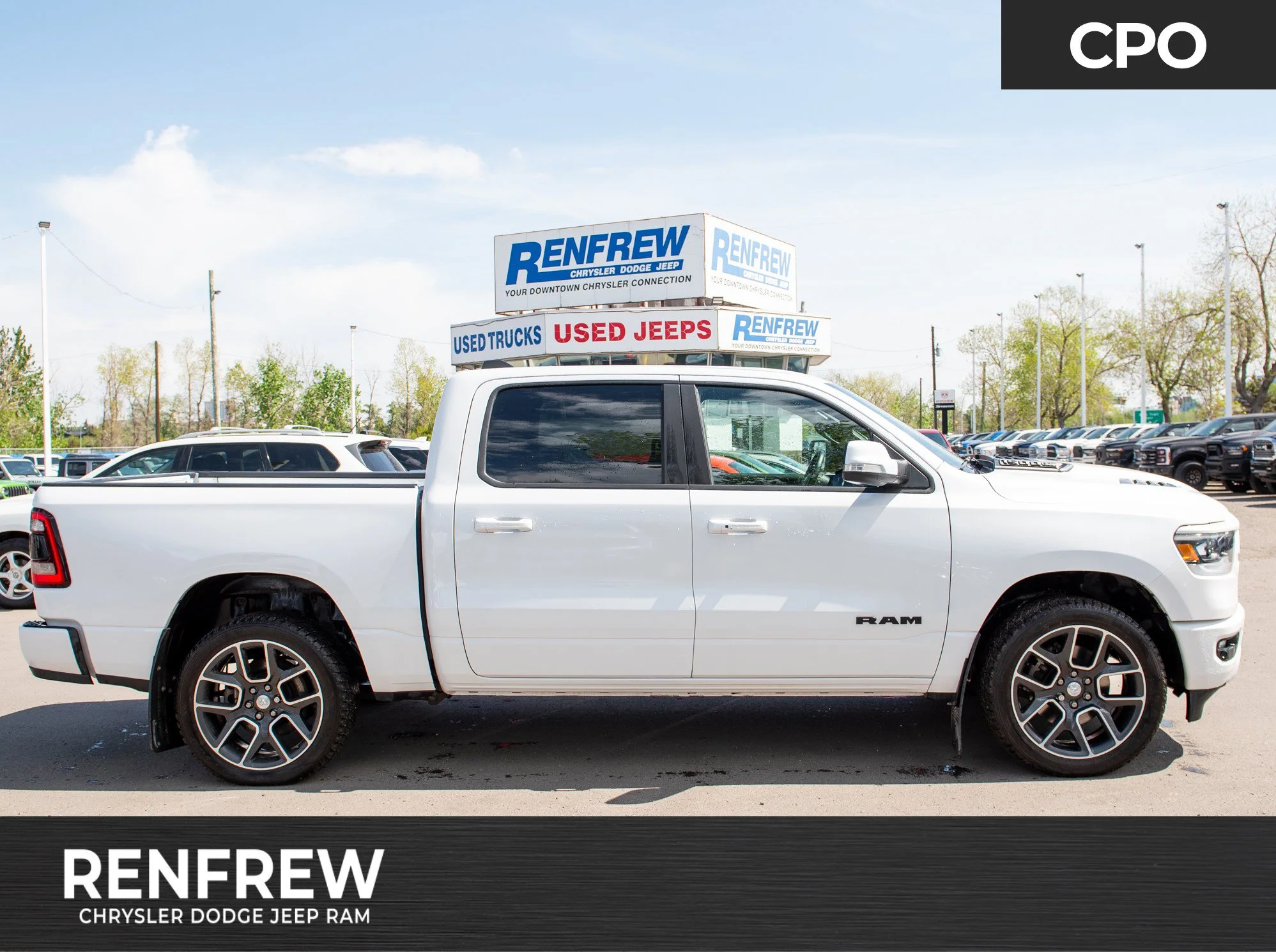Certified Used 2020 White RAM Sport * One Owner | Panoramic Sunroof | Apple CarPlay | Remote Start | HEMI V8 image 1