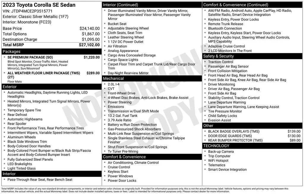 Used 2023 Silver Toyota SE image 2