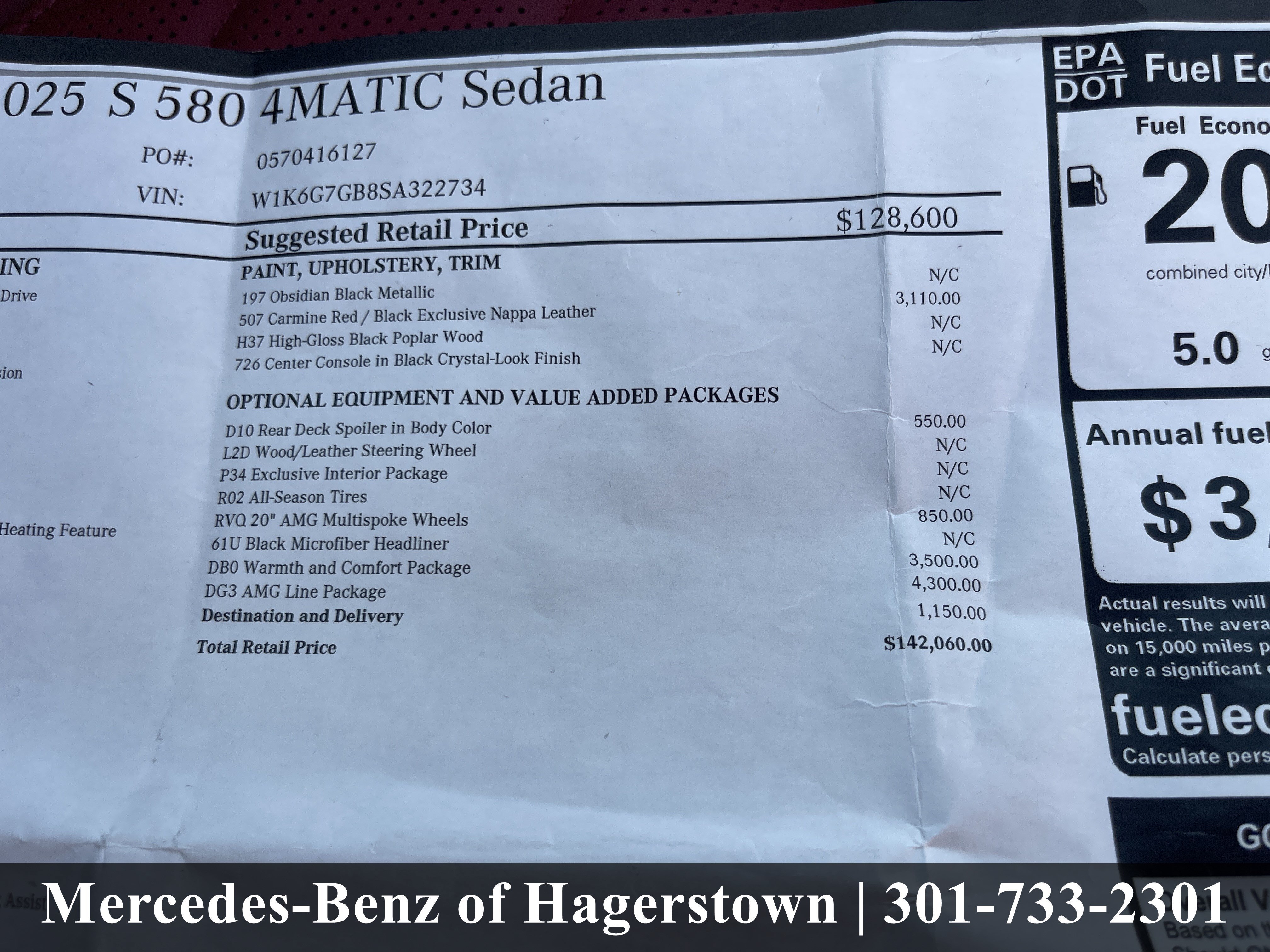 Certified Used 2025 Obsidian Black Metallic Mercedes-Benz S 580 4MATIC® Sedan image 48