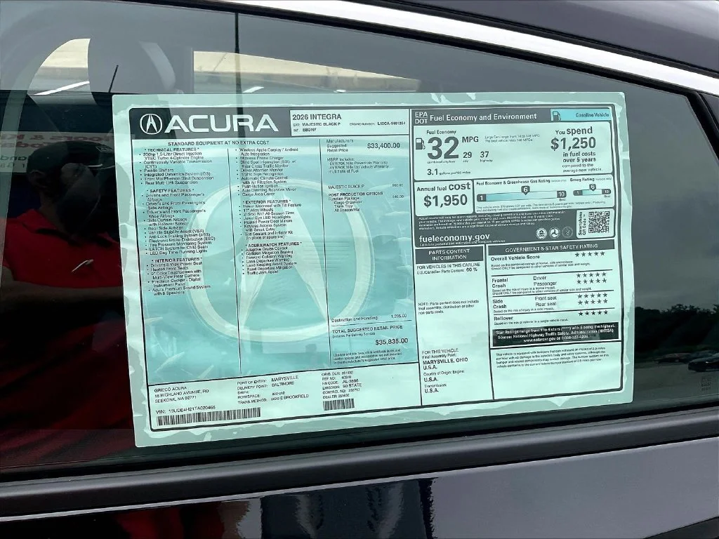 New 2026 Majestic Black Pearl Acura FWD image 13
