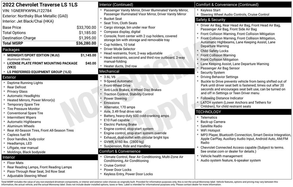 Used 2022 NORTHSKY BLUE METALLIC Chevrolet LS image 11