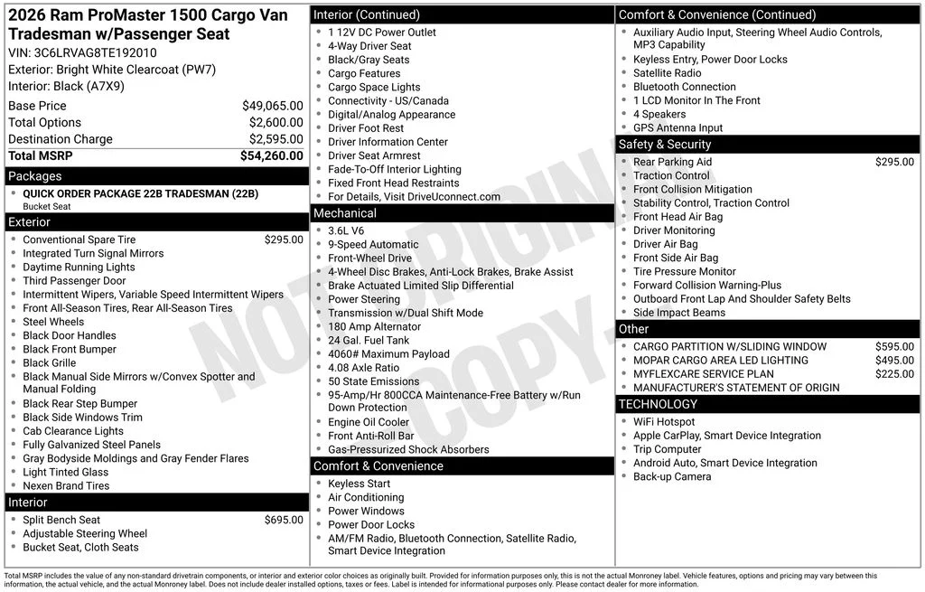 New 2026 Bright White Clearcoat RAM Low Roof image 9
