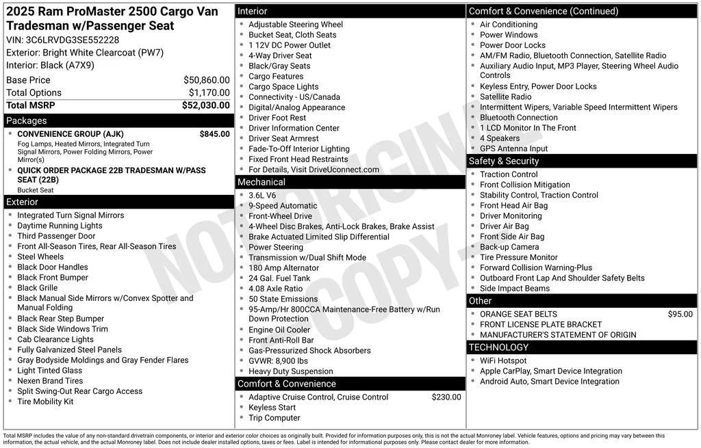 Used 2025 White Ram High Roof image 16