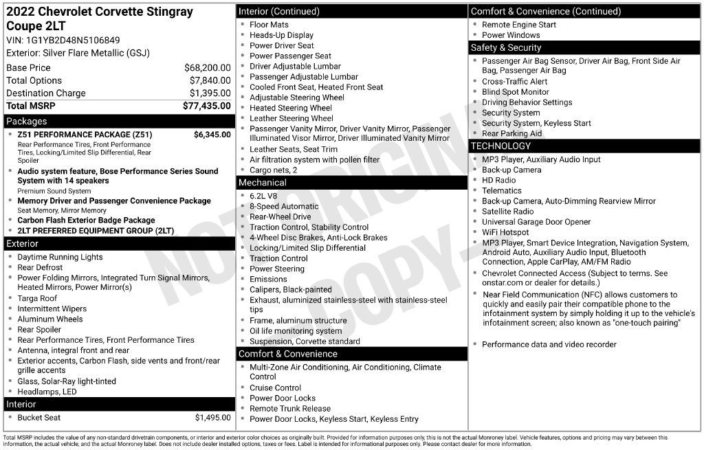 Used 2022 Silver Chevrolet Stingray image 12