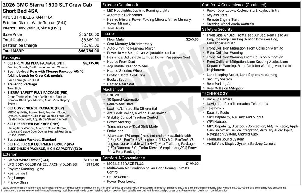 New 2026 Glacier White Tricoat GMC SLT image 20