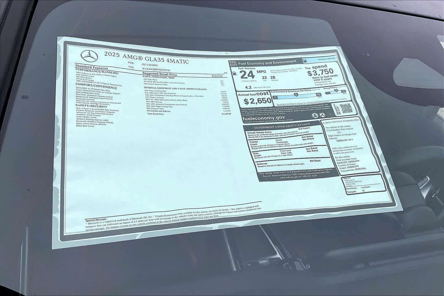 New 2025 Night Black Mercedes-Benz AMG® GLA 35 4MATIC® SUV image 16